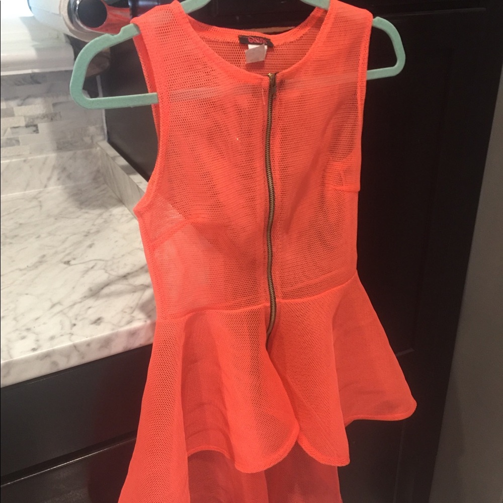 Mesh high low shirt